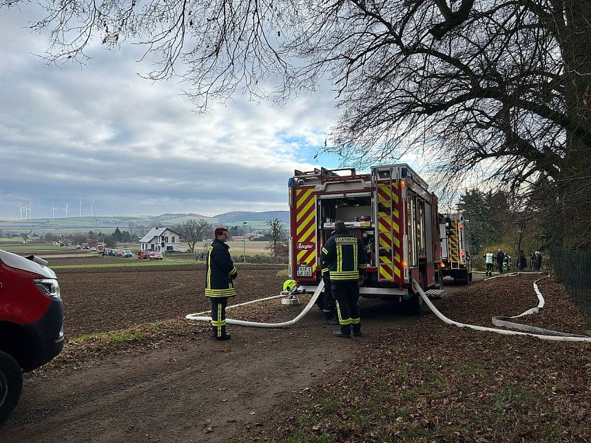 Brand und L&ouml;scharbeiten in Heldrungen
