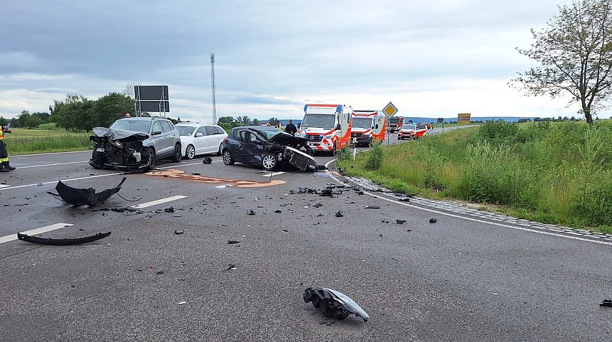 Schwerer Unfall auf der L1172 zwischen Bad Frankenhausen und Artern