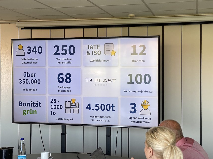 SPD Politikerinnen und Politiker besuchen auf ihrer Wahlkampftour zur Landtagswahl 2024 die Produktionsfirma TR Plast in Ebeleben 