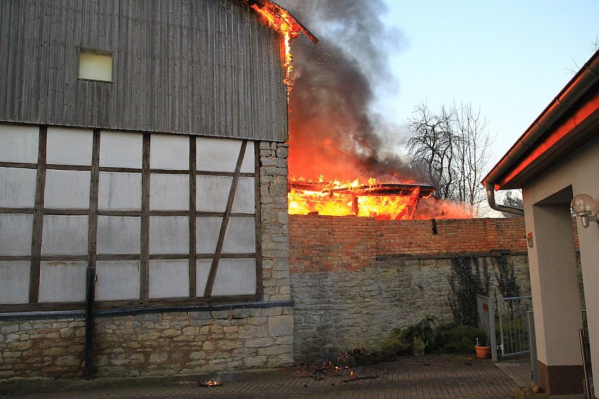 Scheunenbrand heute Morgen in Himmelsberg