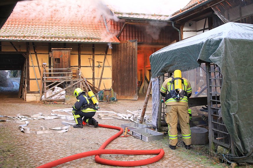 Scheunenbrand heute Morgen in Himmelsberg