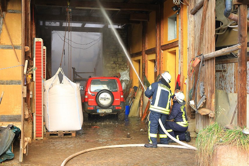 Scheunenbrand heute Morgen in Himmelsberg