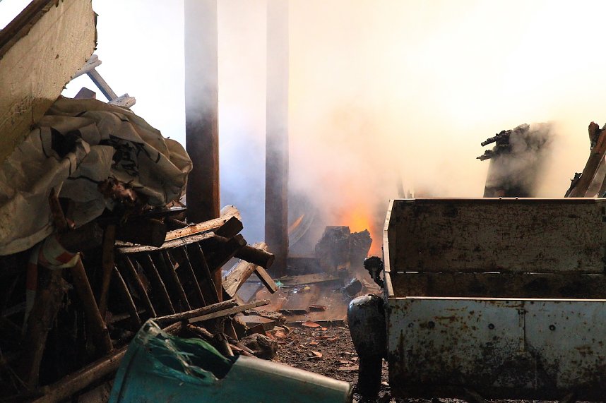 Scheunenbrand heute Morgen in Himmelsberg