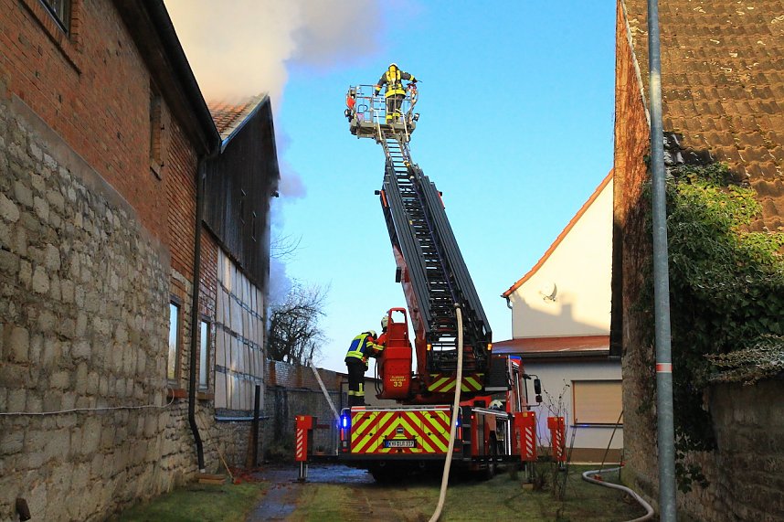 Scheunenbrand heute Morgen in Himmelsberg