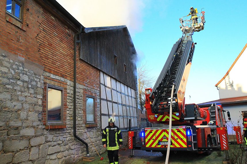 Scheunenbrand heute Morgen in Himmelsberg