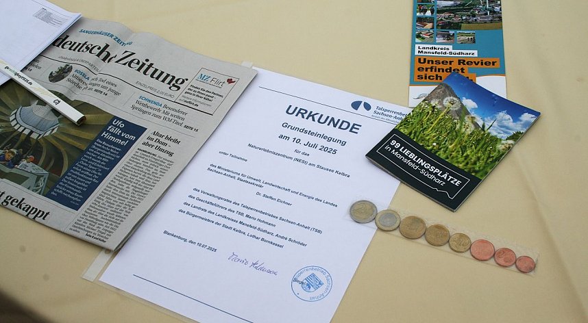 Grundsteinlegung f&uuml;r das "Nest" am Stausee Kelbra