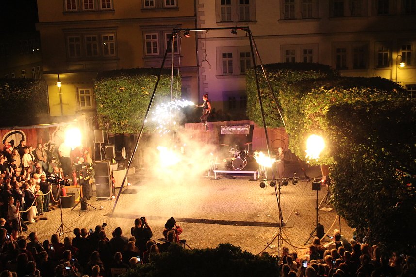 Spektakul&auml;re Feuershow von "EVENTPUPPETS" beim Mittelalterstadtfest in Bad Langensalza