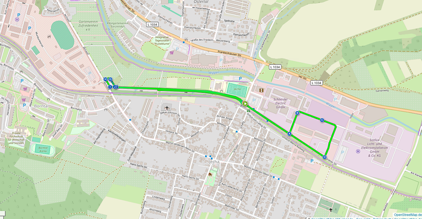 Streckenf&uuml;hrung Kurt-Lindner-Radrennen