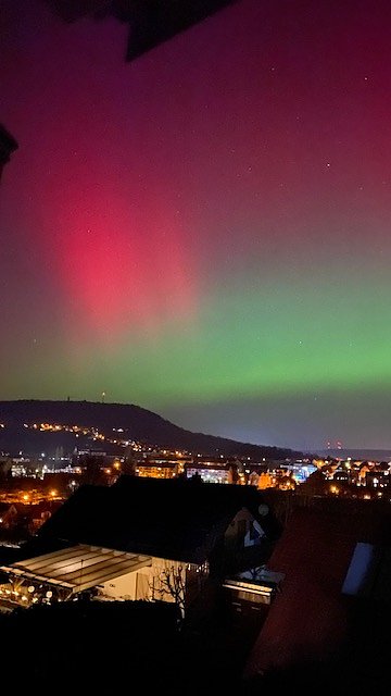 Polarlichter &uuml;ber Sondershausen