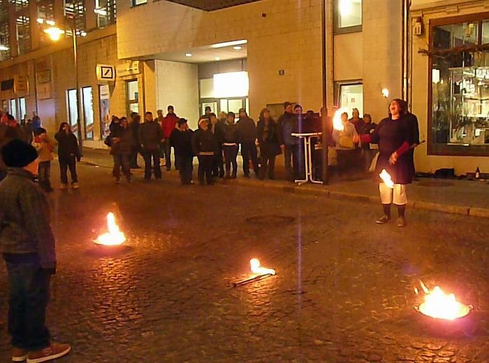 Laternenumzug und Feuerschau