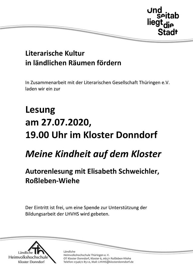 Bild: Lesung im Kloster Donndorf